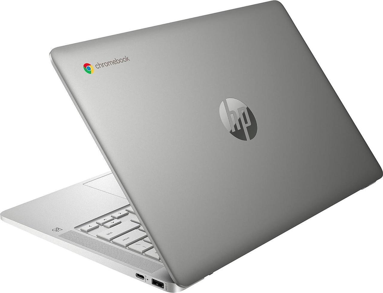 Alt view image 4 of 6 - HP Chromebook 14a-na1000 14" FHD IPS Intel Celeron N4500 1.1 GHz up to 2.80 GHz 4GB RAM 32GB eMMC Intel UHD Graphics ChromeOS Laptop, Mineral Silver - 323Q0AV-I105