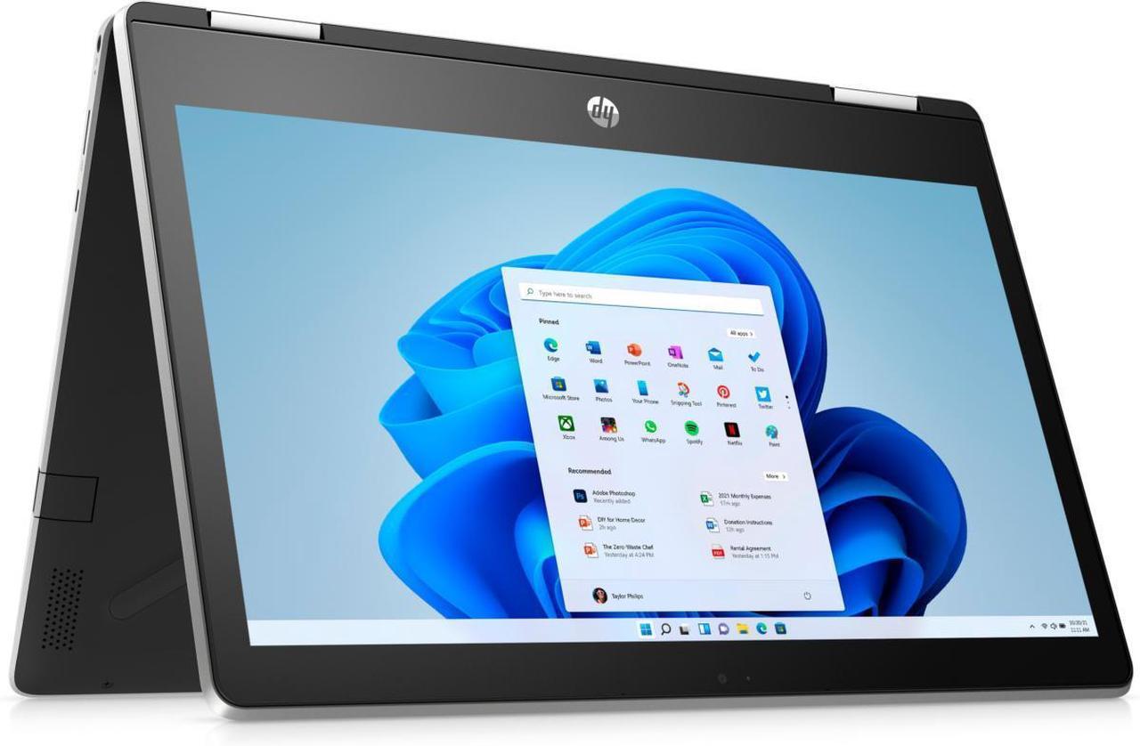 Alt view image 2 of 6 - HP Pavilion x360 m Convertible 11m-ap0033dx 11.6" Touch Intel Pentium Silver N5030 1.1 GHz 4GB DDR4 128GB SSD Intel UHD Graphics Windows 11 Home in S mode 2-in-1 Laptop - 4P8M7UA