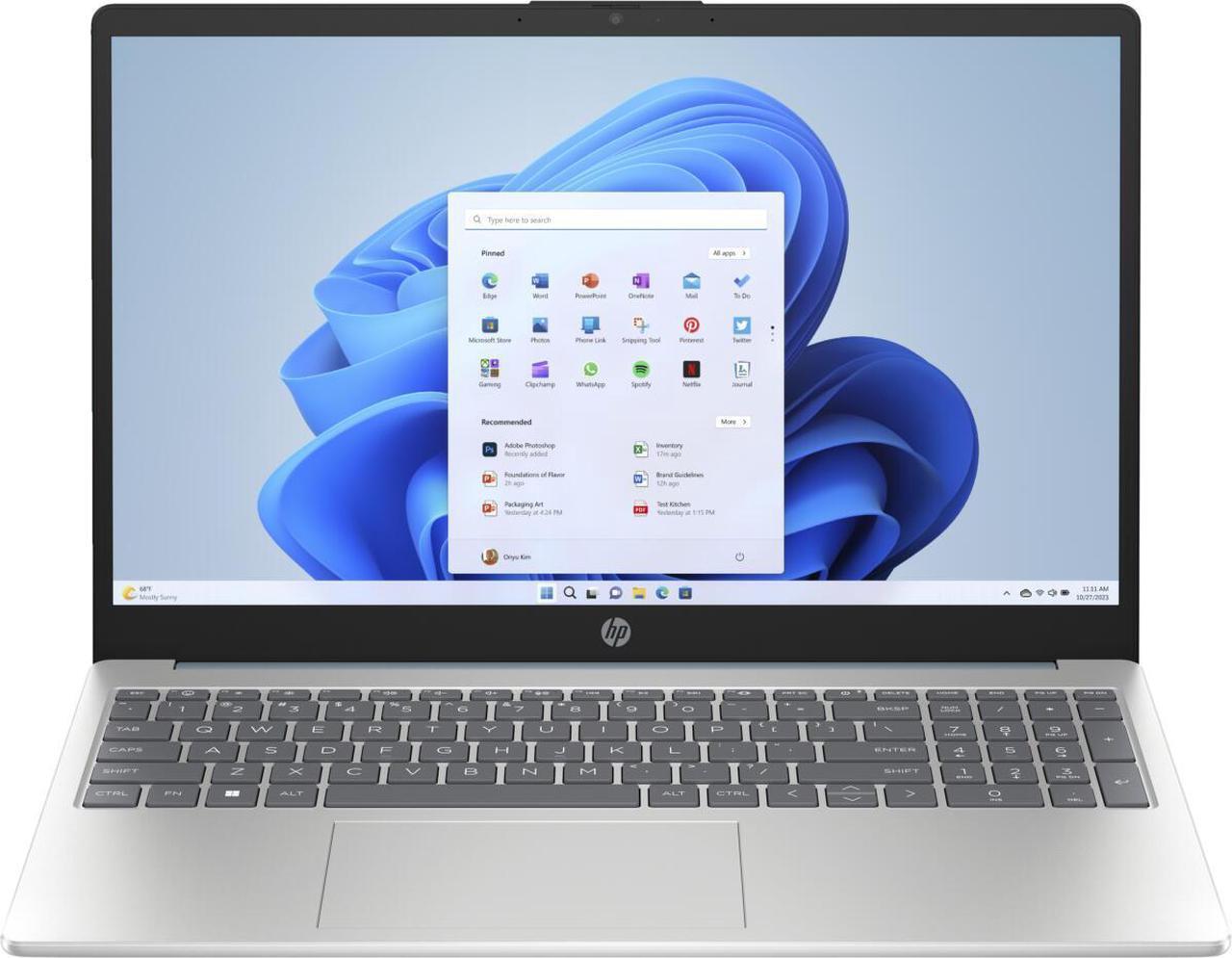 Main image of HP 15-fd0753ds 15.6" Touch Intel Core i3-N305 up to 3.8 GHz 8GB DDR4-3200 RAM 512GB PCIe NVMe M.2 SSD Intel UHD Graphics Windows 11 Home Laptop - 9A0U1UA
