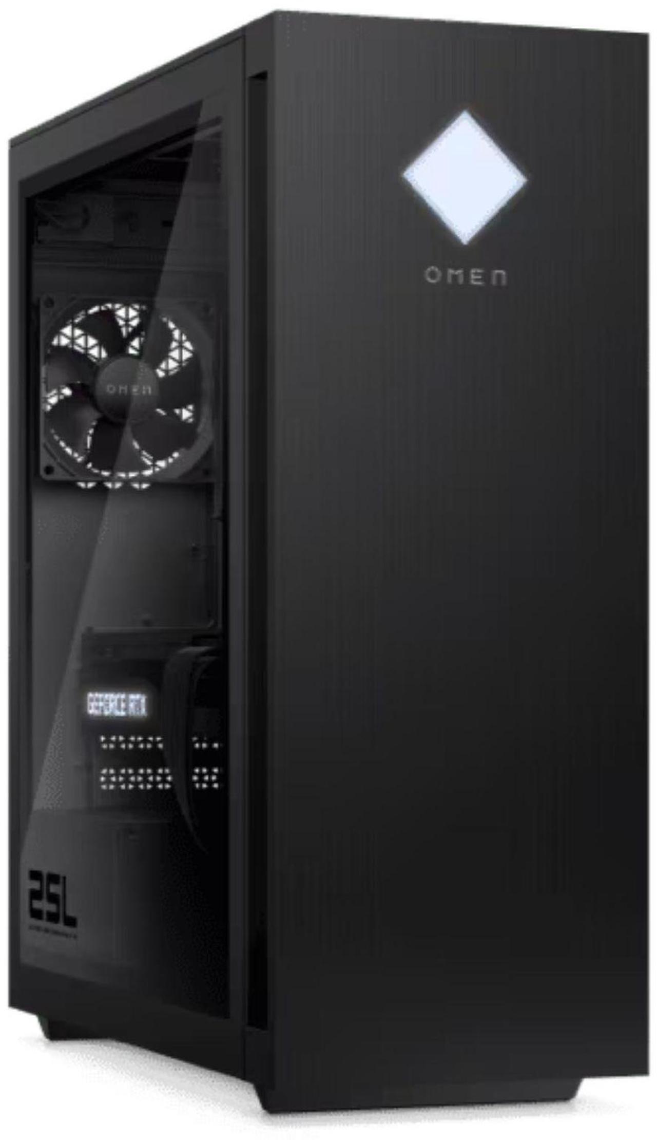 Main image of HP OMEN 25L GT15-0xxx AMD Ryzen 5 5600G 3.9 GHz up to 4.4 GHz 16GB DDR4 RAM 256GB NVMe SSD NVIDIA GeForce RTX 3050 Windows 11 Home Gaming Desktop, Black - 4U9D5AV-I618