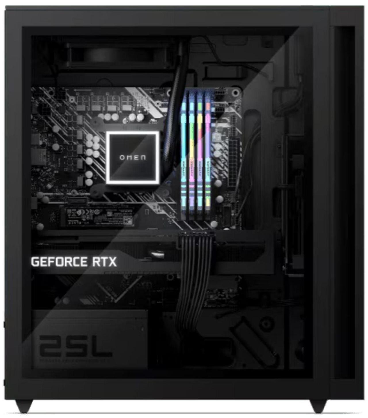 Alt view image 3 of 3 - HP OMEN 25L GT15-0xxx AMD Ryzen 5 5600G 3.9 GHz up to 4.4 GHz 16GB DDR4 RAM 256GB NVMe SSD NVIDIA GeForce RTX 3050 Windows 11 Home Gaming Desktop, Black - 4U9D5AV-I618