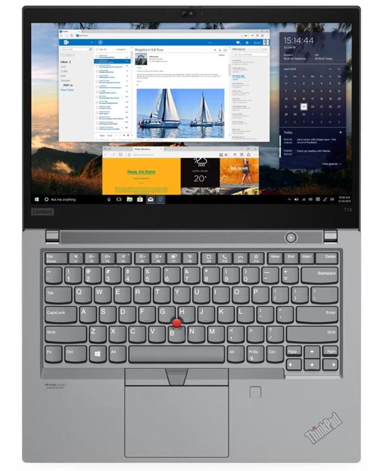Alt view image 3 of 5 - Lenovo ThinkPad T14 Gen 2i 14" FHD Touch Intel Core i5-1145G7 2.60 GHz up to 4.4GHz 16GB DDR4 256GB NVMe SSD Intel Iris Xe Graphics Backlit KB, Windows 11 Pro Laptop, Gray - 20W1S6EY00-I403