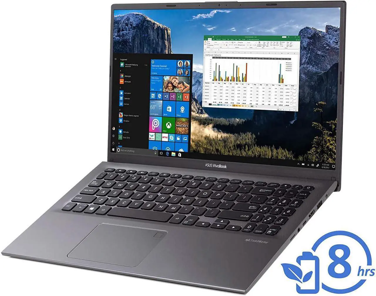 Main image of ASUS VivoBook 15 Ultraslim 15.6" Full HD AMD Ryzen 7-3700U 2.3GHz, 16GB DDR4, 512GB SSD, AMD RX Vega 10, Windows 10 64-Bit Laptop Computer F512DA-IS79