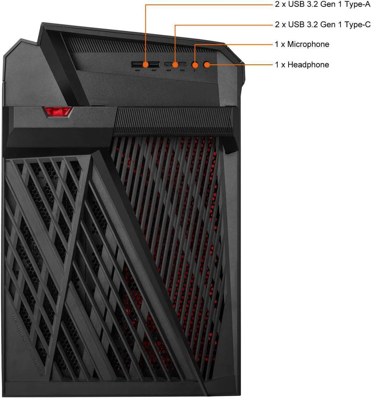 Alt view image 6 of 7 - ASUS ROG Strix GA35 Gaming Desktop PC, GeForce RTX 3080, AMD Ryzen 9 5900X, 32GB DDR4 RAM, 1TB PCIe SSD + 2TB HDD, Dual Hot-Swap SSD Bays, ROG Scope & Chakram, Windows 10 Pro, GA35DX-XB989