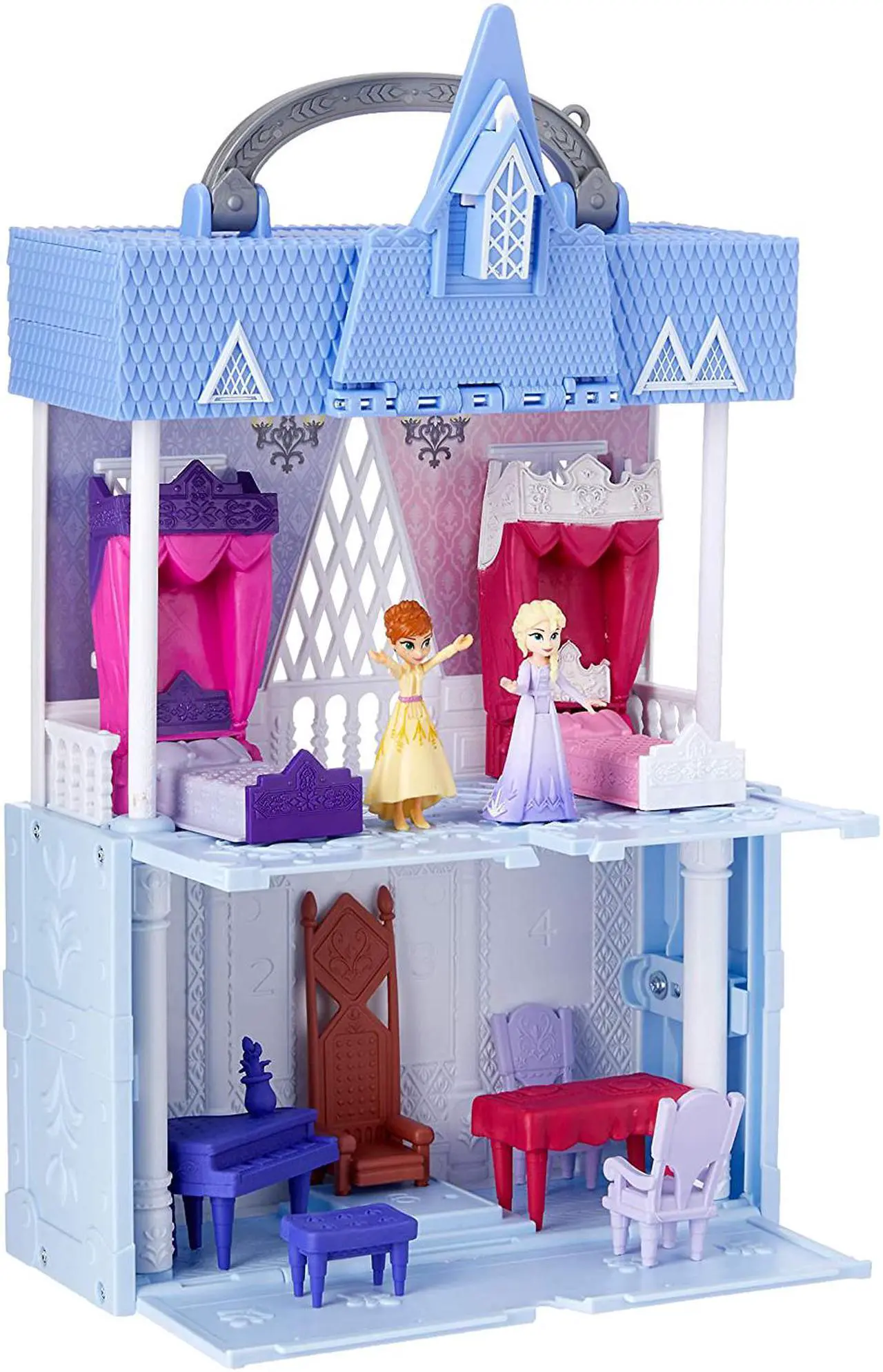 Main image of Disney Frozen Pop Adventures Arendelle Castle Playset with Handle, Including Elsa Doll, Anna Doll, & 7 Accessories - Toy for Kids Ages 3 & Up