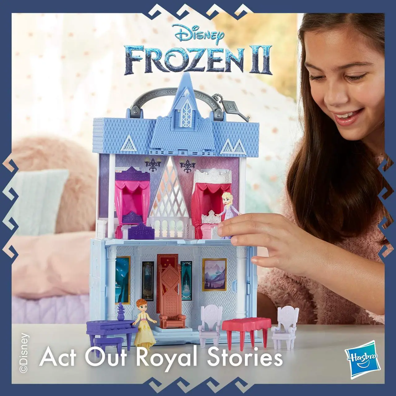 Alt view image 6 of 7 - Disney Frozen Pop Adventures Arendelle Castle Playset with Handle, Including Elsa Doll, Anna Doll, & 7 Accessories - Toy for Kids Ages 3 & Up