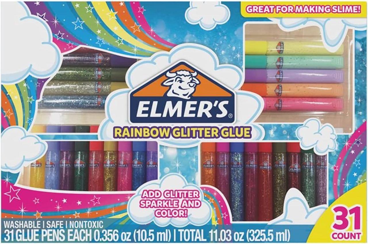 Main image of Elmer’s Rainbow Glitter Glue Pen Set, Assorted Colors, 0.356 Ounces Each, 31 Count - Great For Making Slime