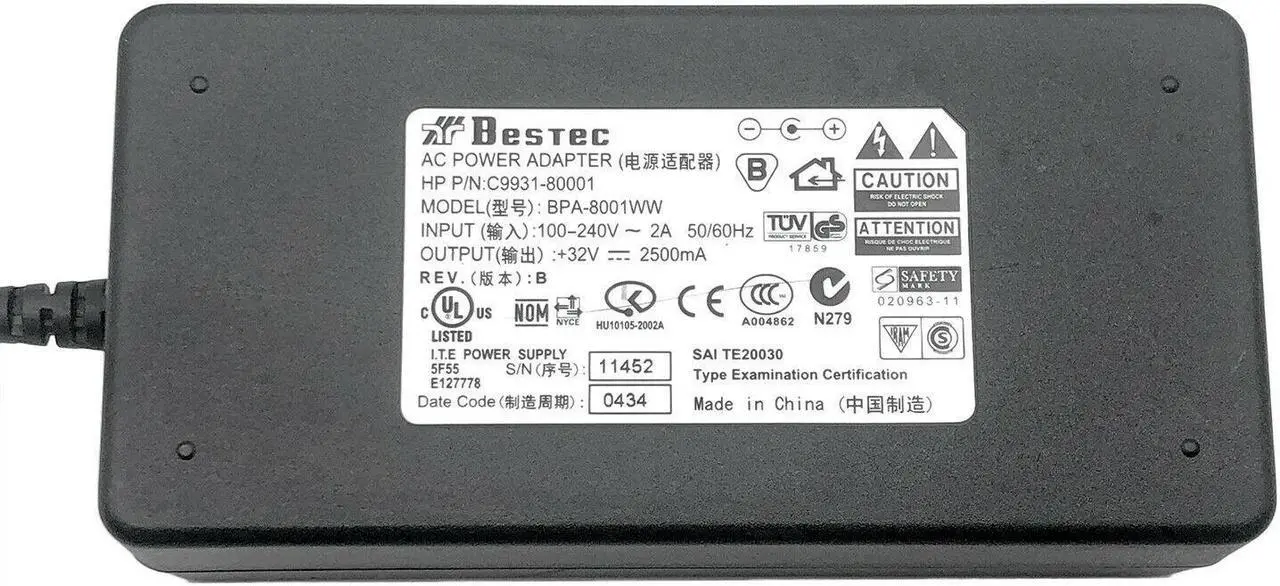 Alt view image 2 of 3 - AC Power Adapter C9931-80001 HP Scanjet 8200 8250 8290 scanner w/P.Cord