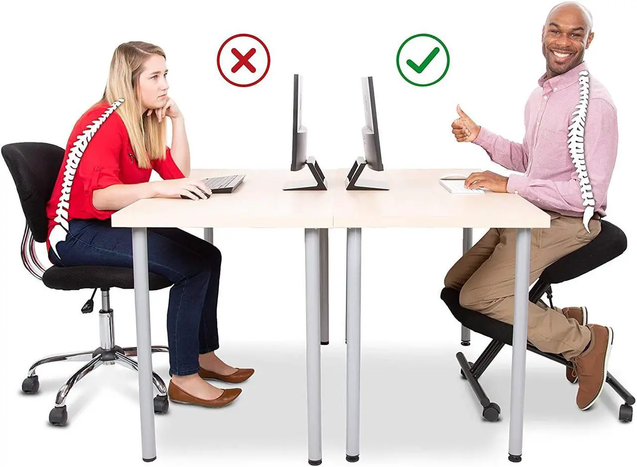 Alt view image 4 of 7 - ProErgo Pneumatic Ergonomic Kneeling Chair | New & Improved! | Fully Adjustable Mobile Office Seating | Improve Posture to Relieve Neck & Back Pain | Easy Assembly | Use in Home, Office, or Classroom!