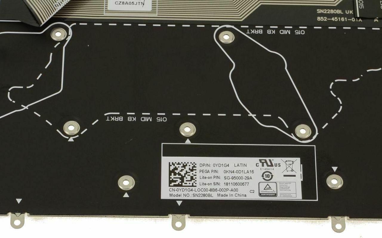Alt view image 5 of 6 - New SPANISH OEM Alienware m17 m15 Backlit Laptop Keyboard Assembly  YD1G4