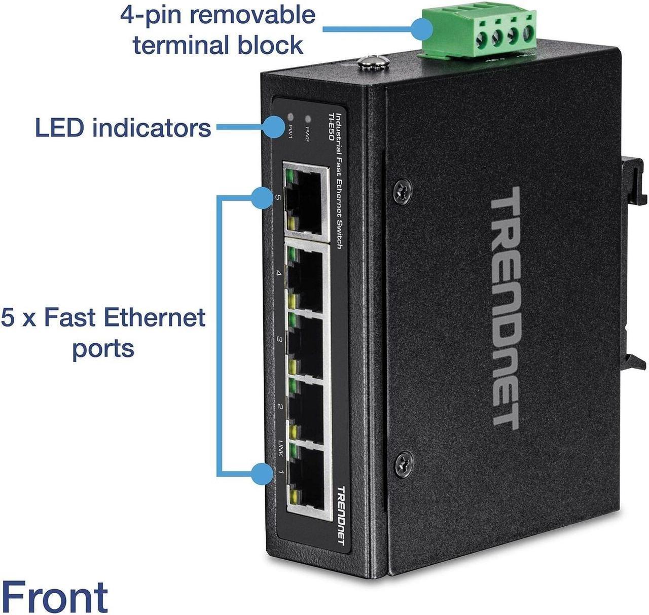 Alt view image 9 of 14 - TRENDnet TI-E50 Ethernet Switch