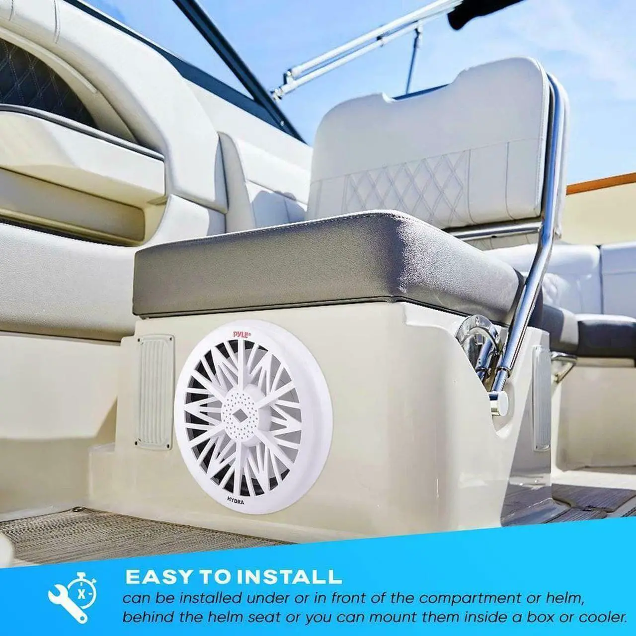 Alt view image 7 of 11 - Pyle PLMRW10 10 in. 500 Watt White 4 Ohm Marine Subwoofer