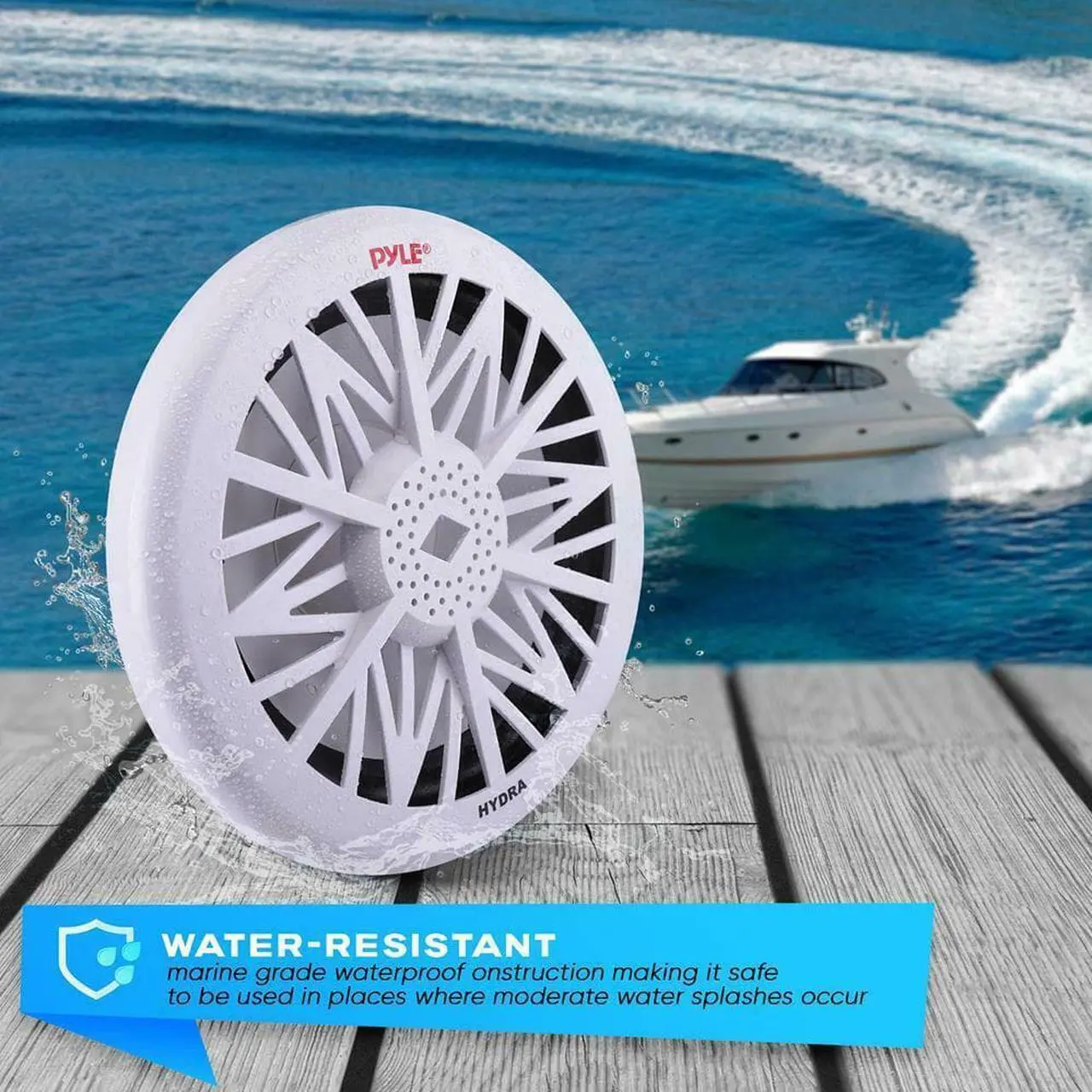 Alt view image 10 of 11 - Pyle PLMRW10 10 in. 500 Watt White 4 Ohm Marine Subwoofer