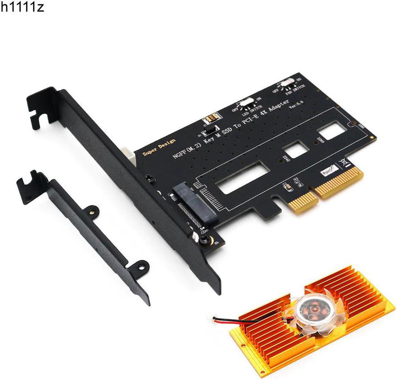 NGFF M.2 NVME PCIE PCI E SSD To PCI Express 3.0x 4X Adapter Card With Cooling Fan Bracket Support M.2 form 2242 2260 2280 M2 SSD