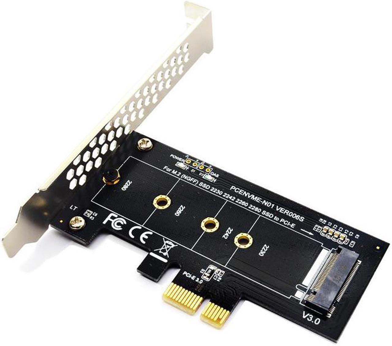 Add On Cards PCIE to M2 Adapter PCI Express 3.0 x1 to NVME SSD M2 PCIE Raiser Adapter Support 2230 2242 2260 2280 M.2 SSD