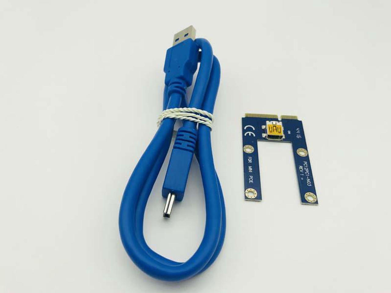 Mini PCI E to PCIe 60cm USB 3.0 PCI Express 1x to 16x Extender Riser Card Adapter Extension Cable for Bitcoin BTC Miner Mining