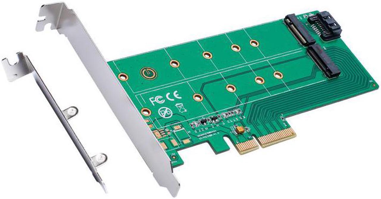 PCIe x4 to NGFF(PCIe) SSD + SATA to NGFF(SATA) Adapter Converter CardDrive