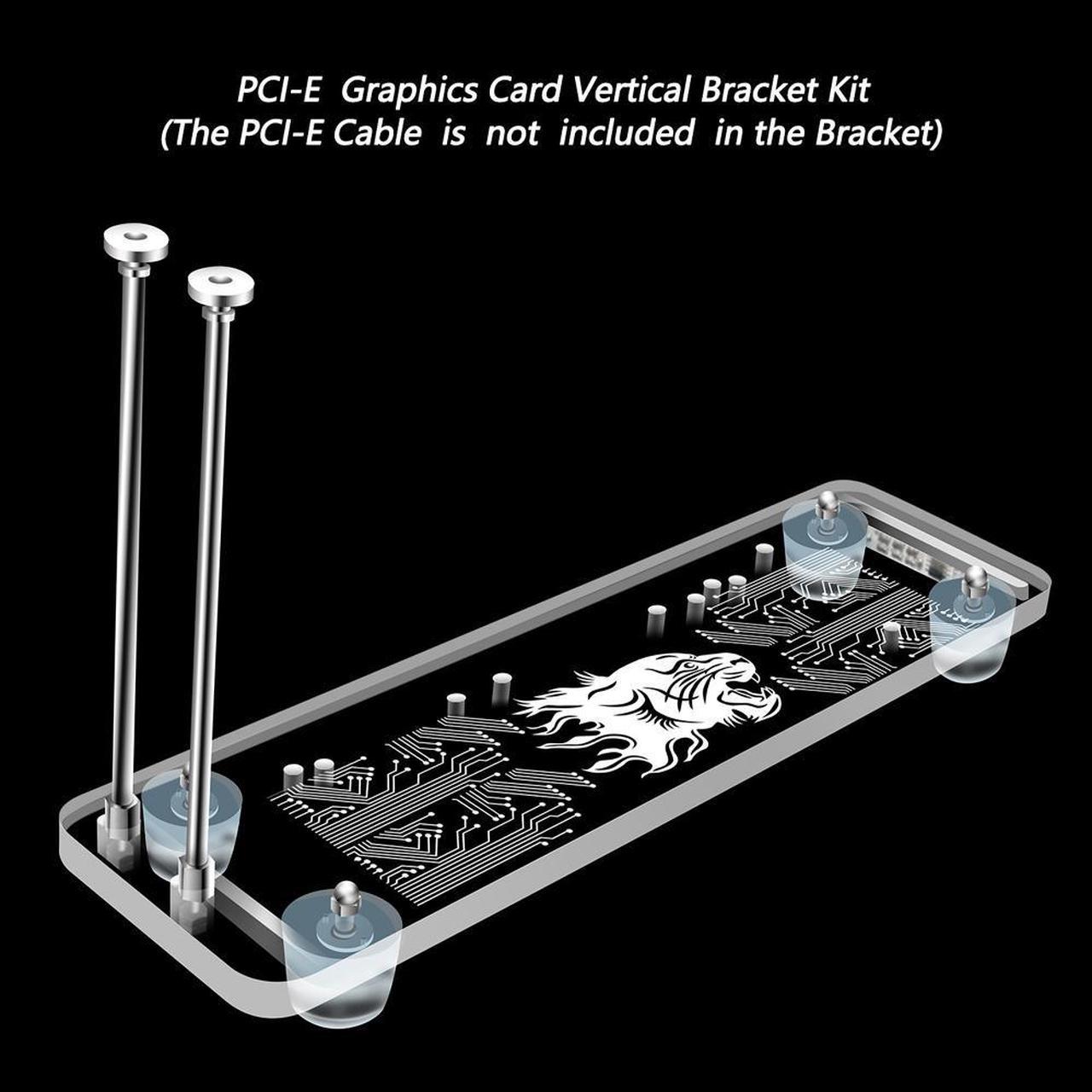 Graphics Card Bracket Stand Mounting Vertical Graphics Card Holder Video Card Bracket with RGB LED Light for DIY ATX Case