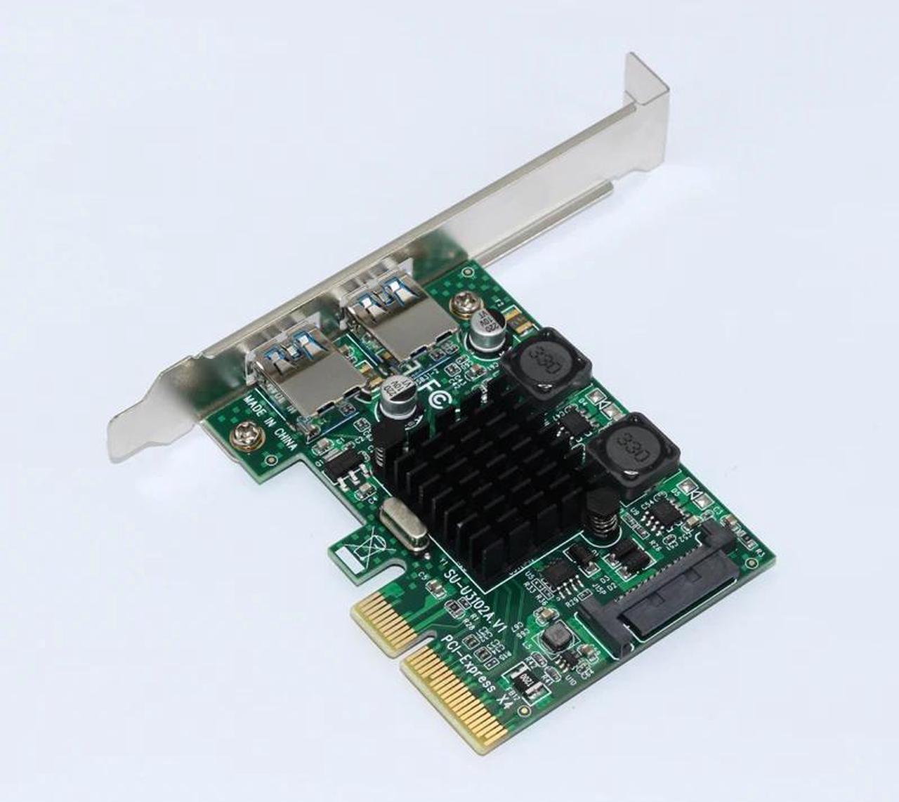 USB 3.1 PCI Express Card Superspeed 2 Ports USB 3.1 10Gbps Raiser Adapter PCIE PCI E 3.0 X4 ASMedia ASM3142 Chipset for Desktop