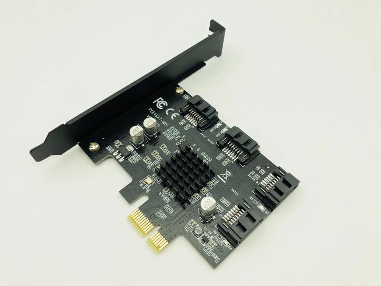 PCI e to 4 Ports SATA 3.0 Expansion Controller Card 6G SATA3.0 PCI Express Adapter Marvell 88SE9215 Chip for Computer PC HDD SSD