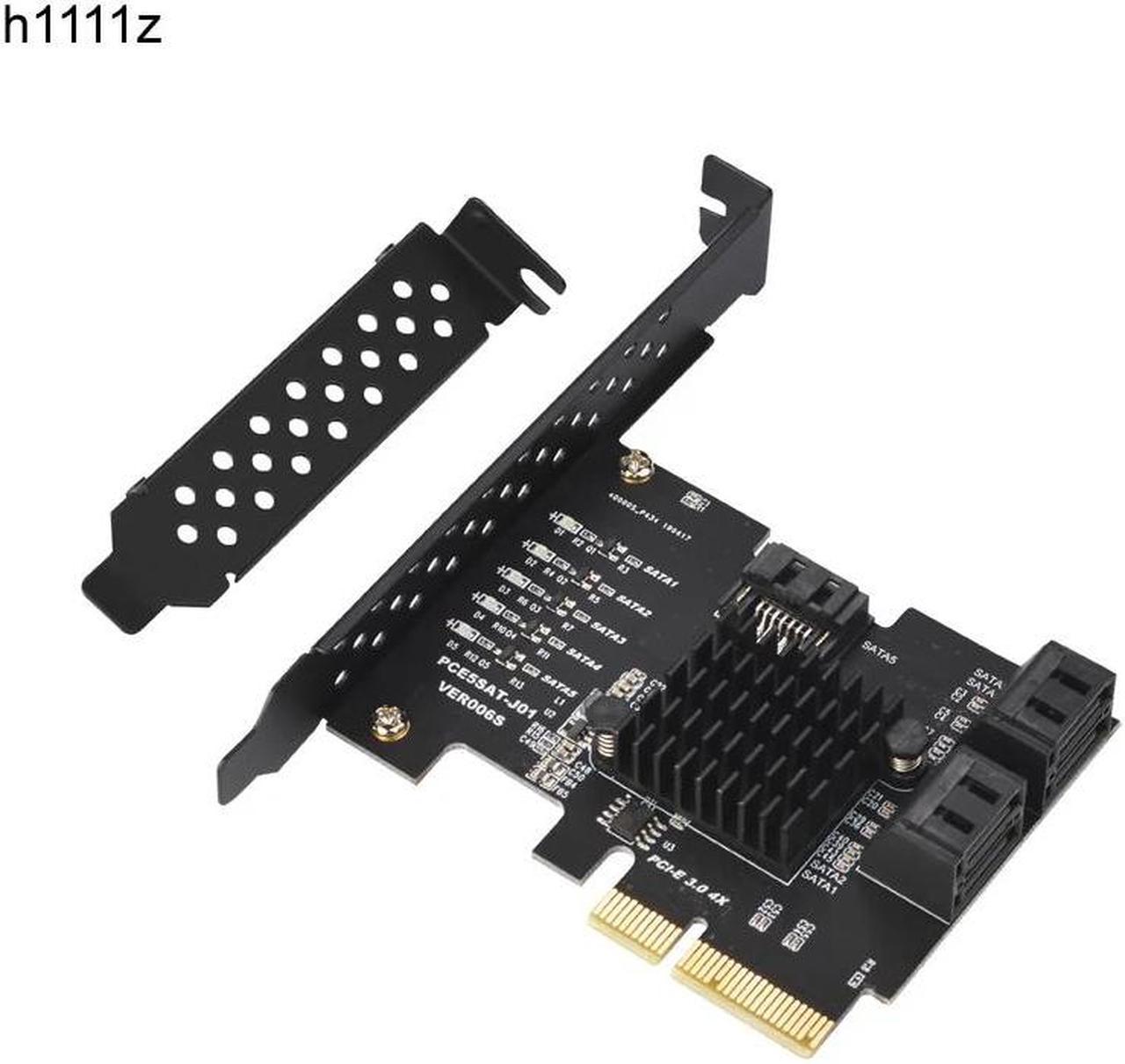 Add On Cards PCI E SATA PCI Express SATA 3 Controller PCIE SATA HUB 5 Port SATA3 6Gbps Adapter + Low Profile Bracket for Desktop