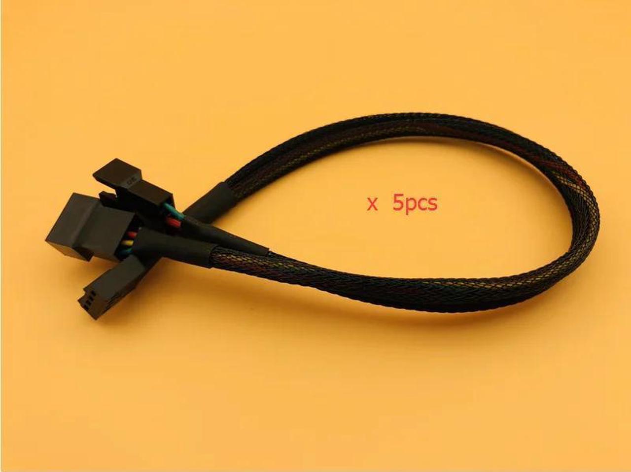 5PCS 30CM Computer PC Fan Cable 4Pin Female Y Splitter to Dual 3/4 Pin Male Motherboard Fan Connect Splitter Power Cable Adapter