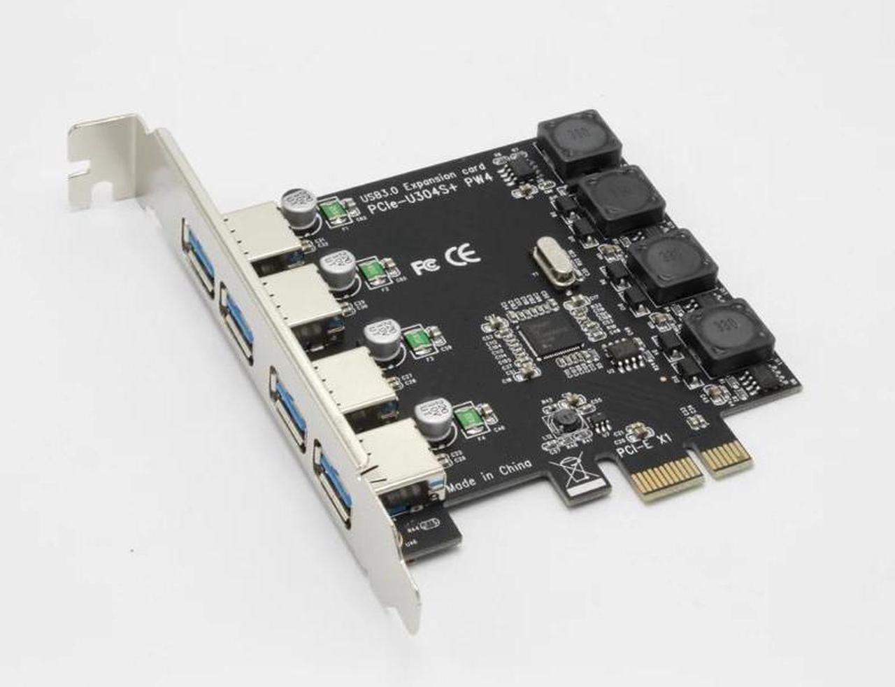 4 Port 5Gbps Superspeed USB3.0 PCI E PCI Express Controller Card Adapter for PC