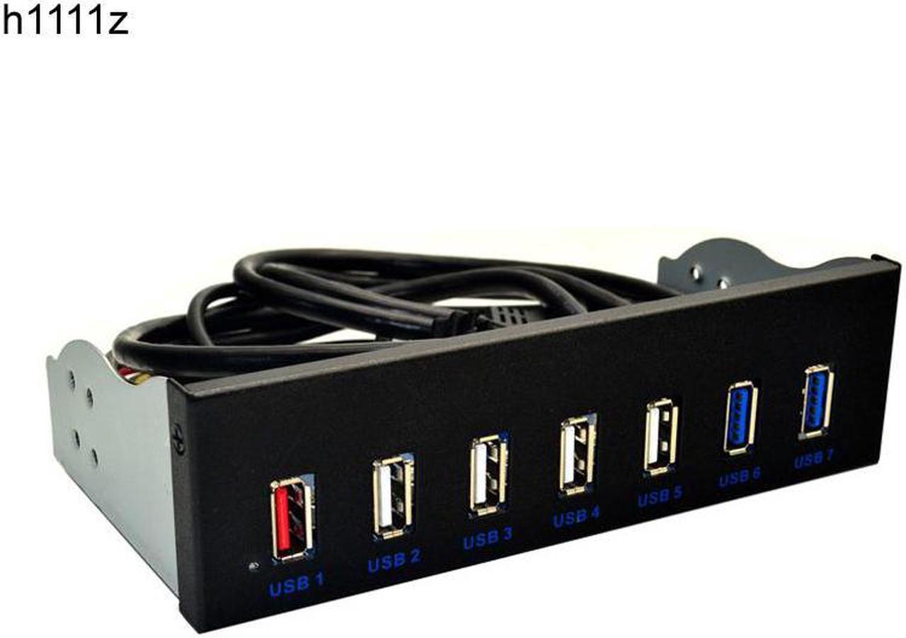 5.25inch 19in to 2Ports USB3.0 4Ports USB2.0 Optical Drive Front Panel USB Hub Fast Changer BC1.2 Connector for Computer Desktop