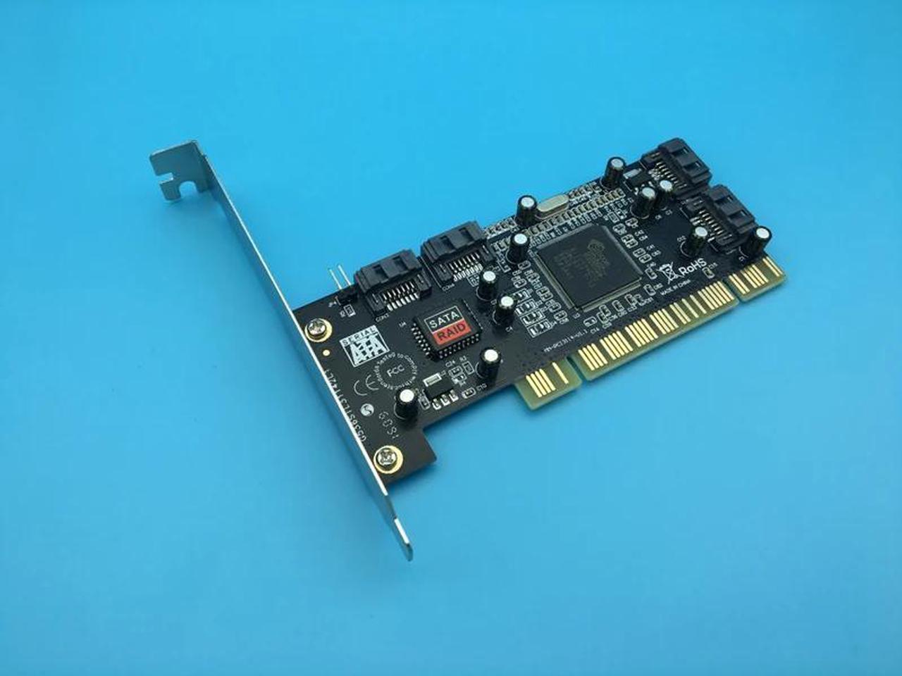 PCI to 4 SATA Raid Card Support Low Profile Bracket Chip For SIlicom Image