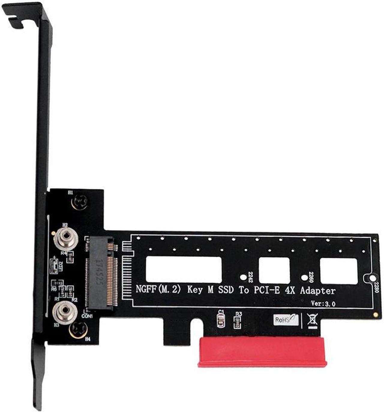 PCIE to M2 Adapter Raiser PCI Express 3.0 X4 to M.2 NVME SSD M KEY PCIE M2 Riser Card Adapter + Low Profile Bracket M.2 Heatsink