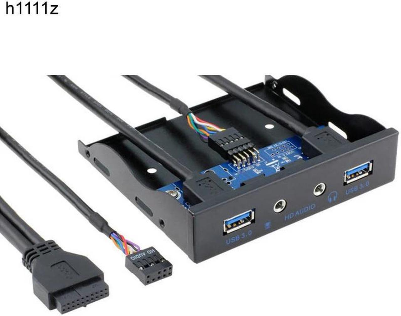 3.5" 20Pin to 2 USB 3.0 Port HUB + HD Audio PC Floppy Expansion Front Panel Rack for Computer PC With Audio Cable 9PIN 9PIN