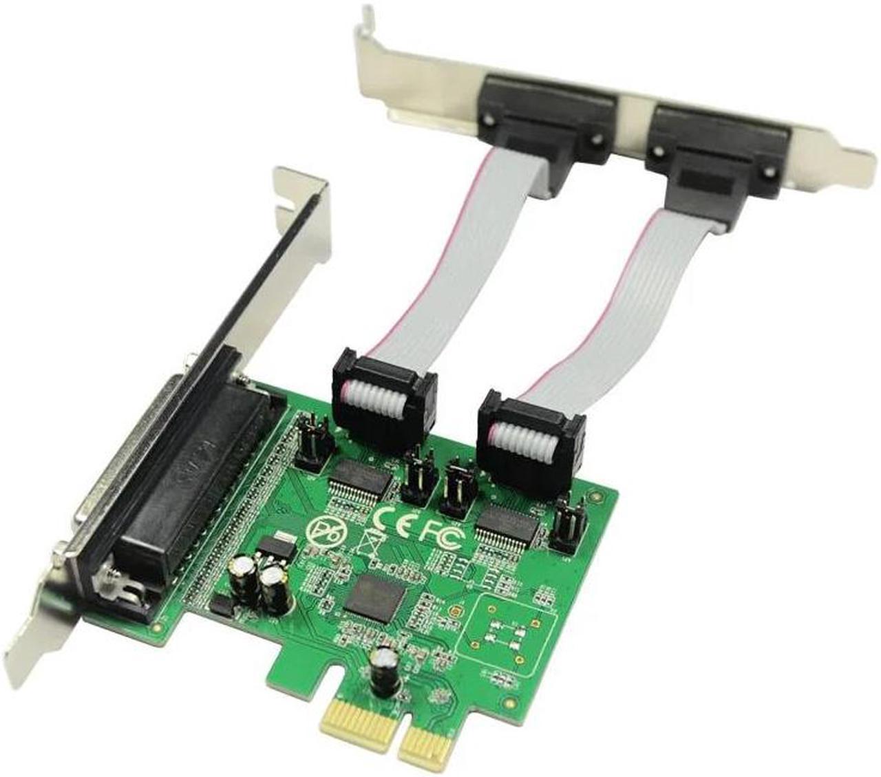 PCI E to 2 port Serial DB9 RS232 + 1 port Parallel DB25 Printer LPT Expansion Card AX99100 Chipset