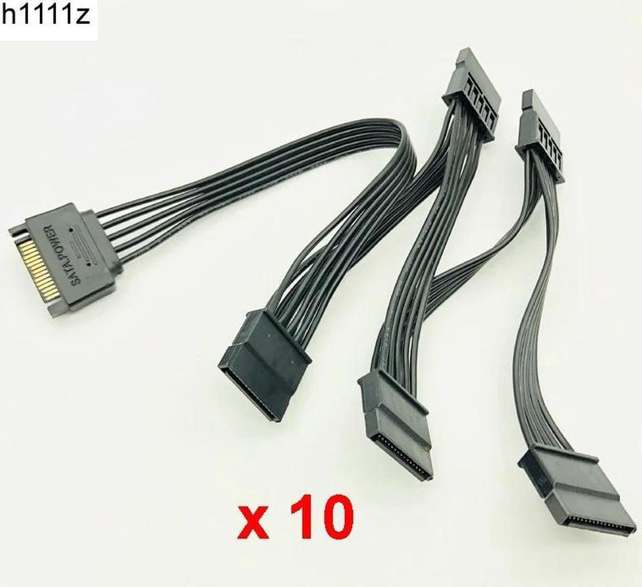 10PCS SATA Power Cable for HDD 15Pin SATA male to 5 ports SATA female SATA Computer Hard Drive Cable HDD Cage Caddy Power Cable