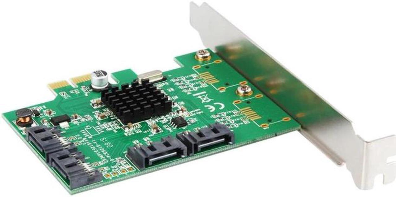Alt view image 4 of 5 - SATA Card PCI e 4 Ports 6G SATA III 3.0 Controller Card Marvell 88SE9215 Non Raid PCIE 2.0 x1 Expansion Card Low Profile Bracket