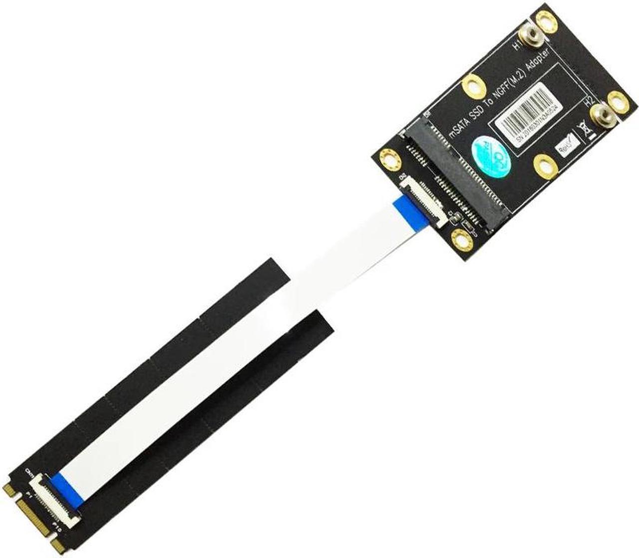 mSATA SSD to M.2 NGFF Key B Adapter Converter Card Kits mSATA Adapter with FFC Cable Metal Extender Bracket Screws for Computer