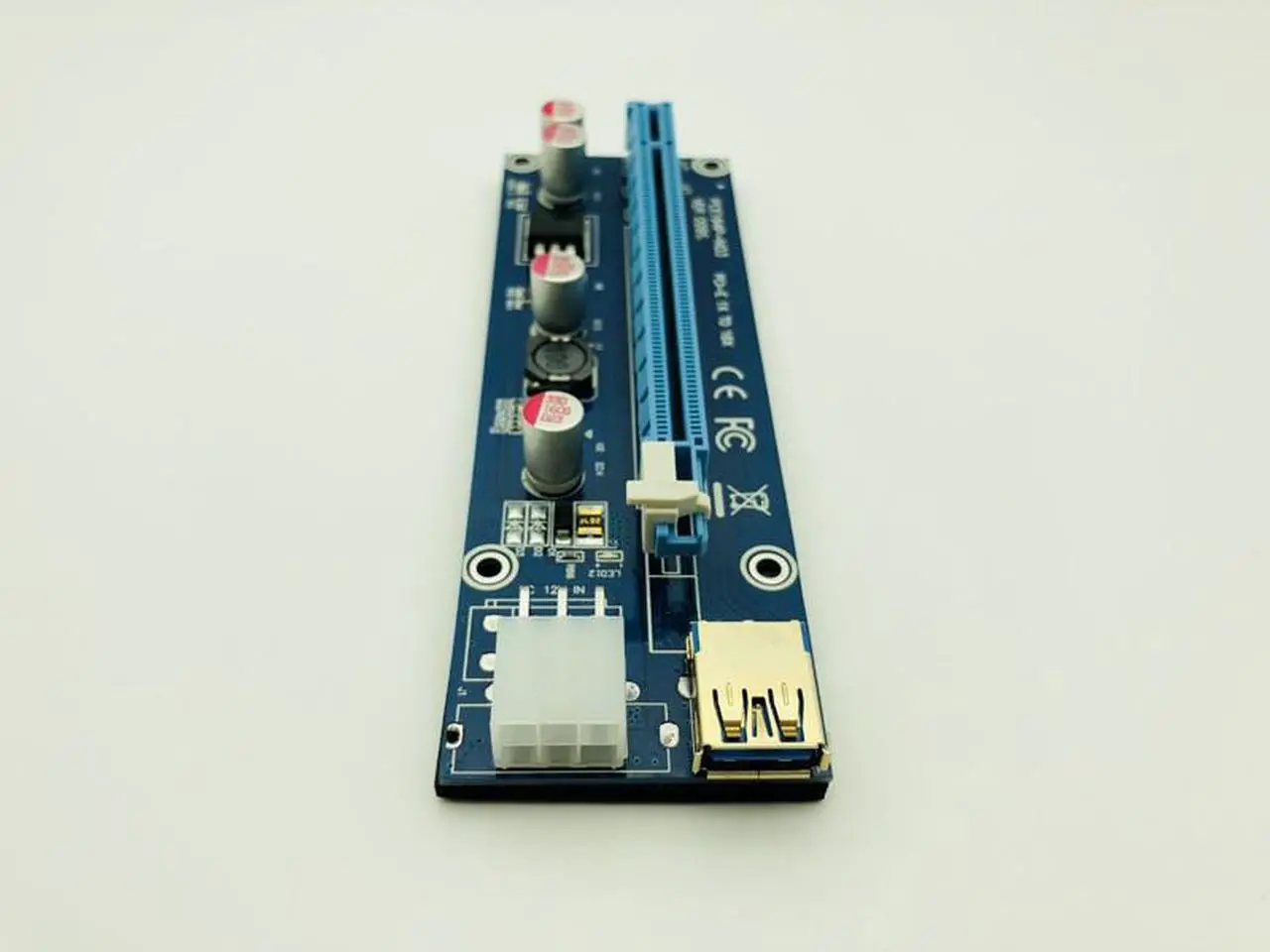 Alt view image 4 of 6 - 6pcs 009S Riser 3 LED Golden USB 3.0 PCI Express 1X 4x 8x 16x Riser Card SATA to 6pin Power Cable for BTC Miner Antminer Mining