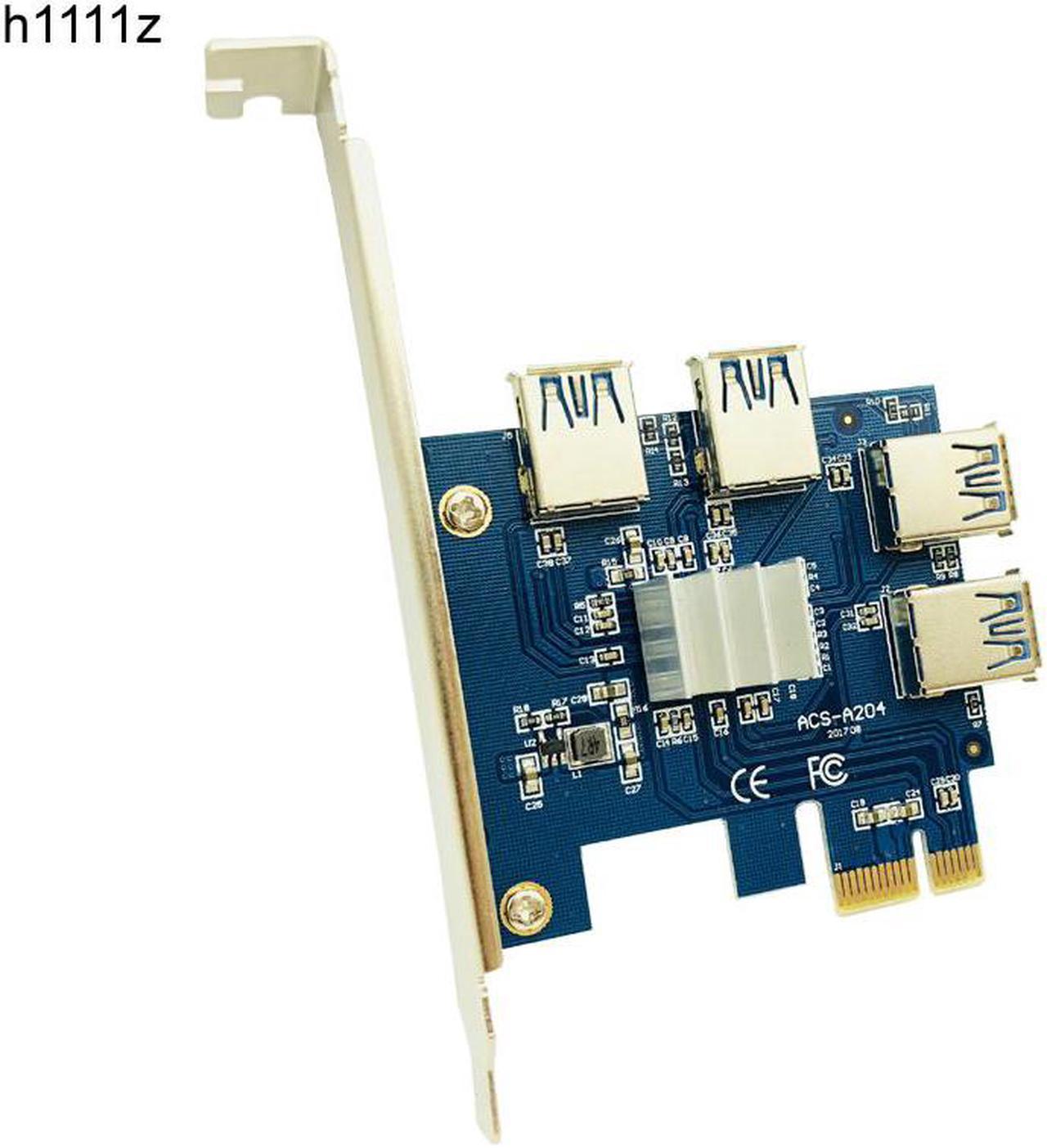 add on card PCI E 1 to 4 PCI Express X1 Riser Card PCIE 1X to 16X USB3.0 PCI E Riser Adapter Converter for Antminer Bitcoin Miner Mining