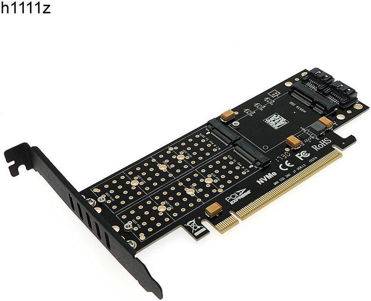 M.2 NVMe SSD NGFF to PCIE X16 Adapter M Key B Key mSATA PCI Express 3.0 NVME M2 SSD m.2 AHCI SATA SSD mSATA 3 in 1 Converter