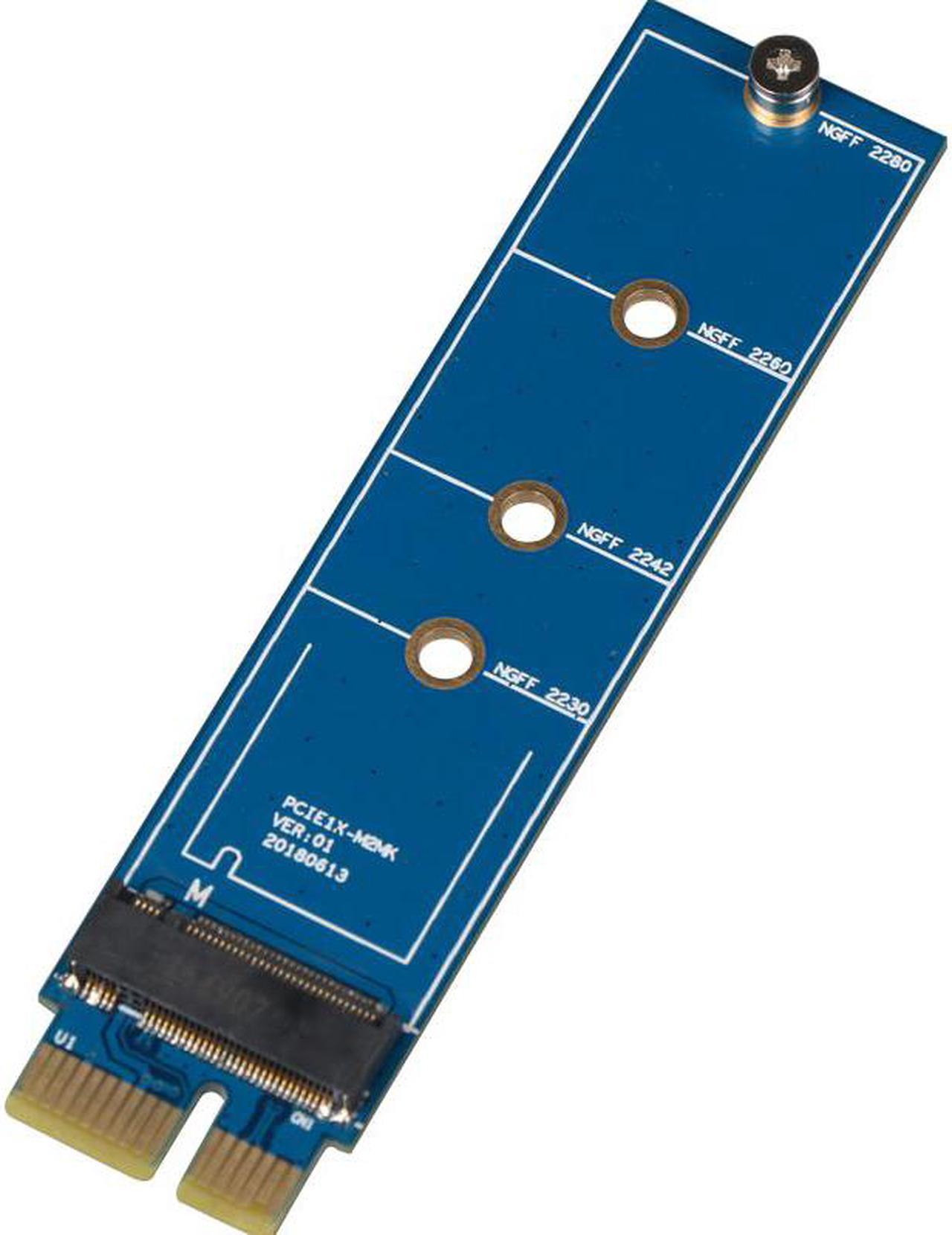 M.2 NVME to PCI E SSD Adapter NVMe to PCI E 3.0 X1 Full Speed Convert Card Riser M Key Connector Support 2230 2242 2260 2280 SSD