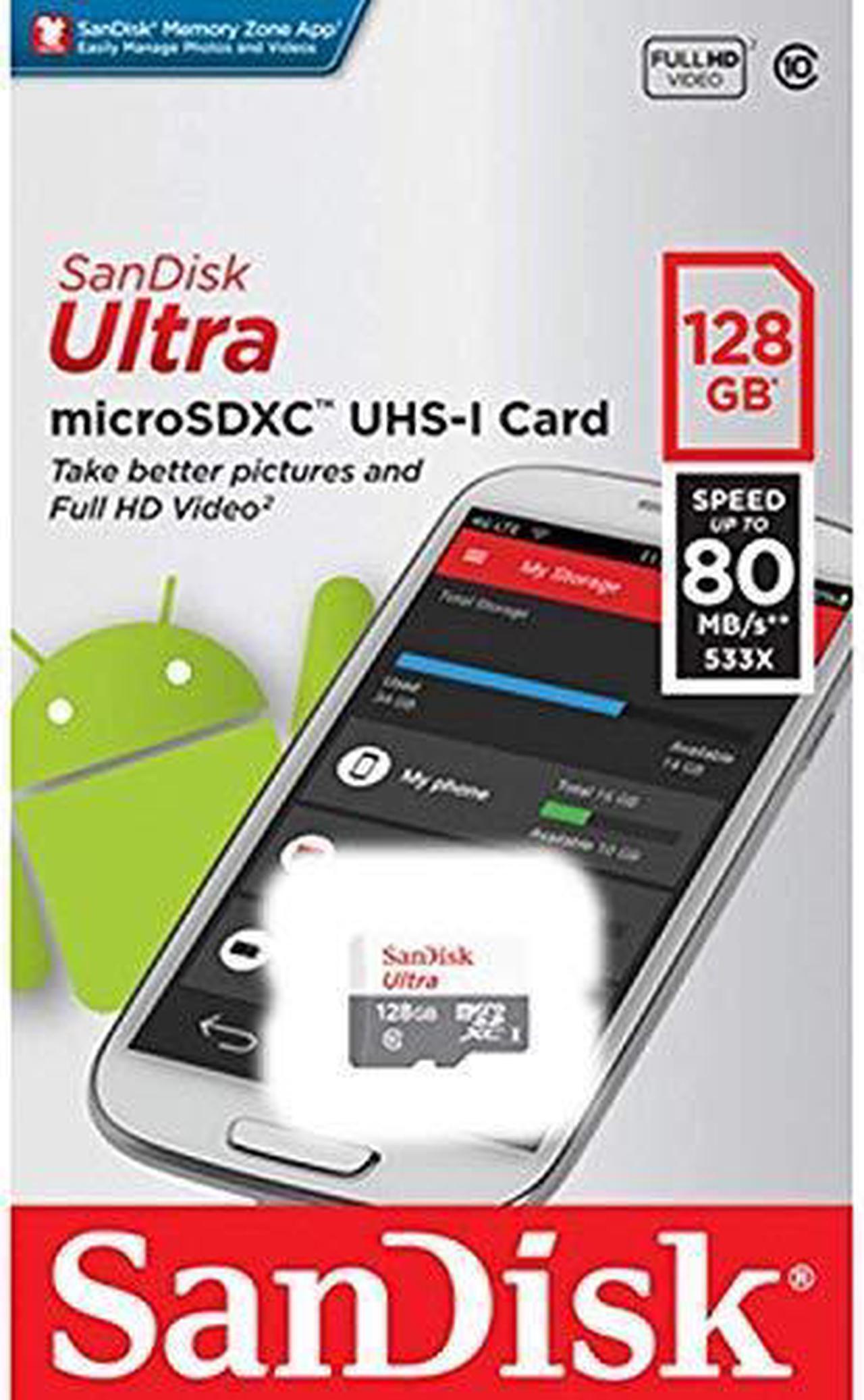 Alt view image 2 of 2 - SanDisk Ultra SDSQUNS-128G-GN6MN 128GB 80MB/s UHS-I Class 10 microSDXC Card