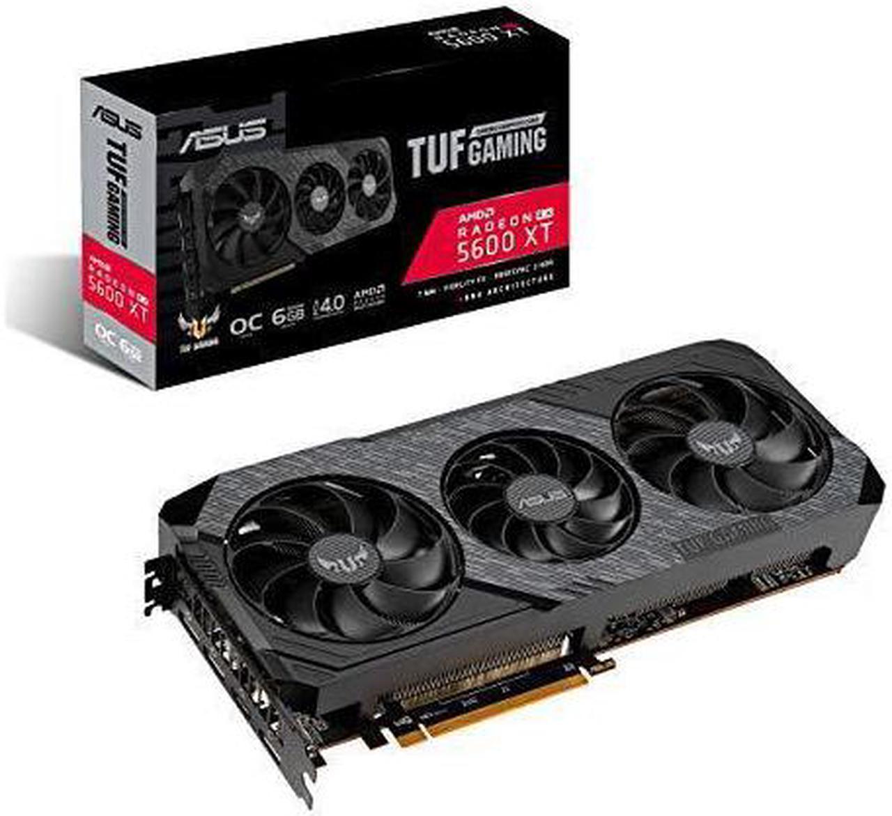 ASUS TUF Gaming 3 AMD Radeon RX 5600XT OC Edition Gaming Graphics Card (PCIEe 4.0, 6GB, GDDR6, HDMI, DisplayPort, 1080p Gaming, Axial-tech Fan Design, 2.7-Slot Design (TUF-3-RX5600XT-O6G-EVO-GAMING)