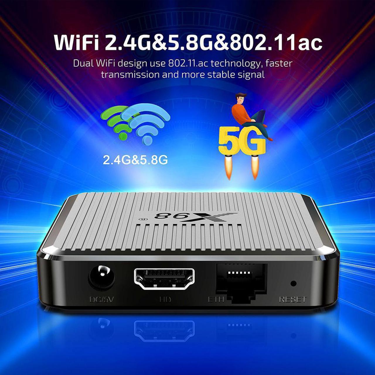 Alt view image 2 of 7 - X98Q TV Box Android 11.0 Amlogic S905W2 Quad Core 2G16G X98 TVbox  AV1 2.4G 5G Wifi 4K HDR Youtube Media Player Set Top Box