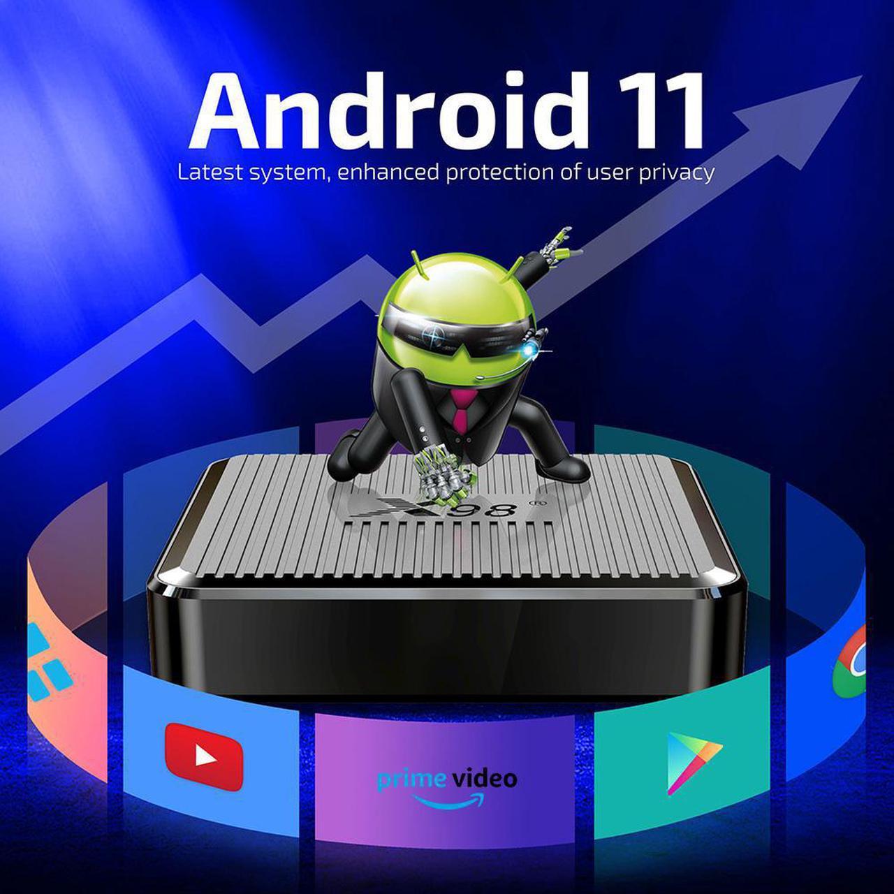 Alt view image 6 of 7 - X98Q TV Box Android 11.0 Amlogic S905W2 Quad Core 2G16G X98 TVbox  AV1 2.4G 5G Wifi 4K HDR Youtube Media Player Set Top Box