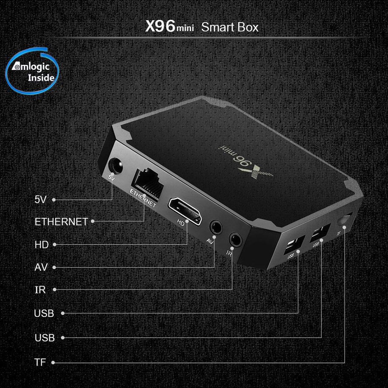 Alt view image 2 of 7 - X96mini new Android 9.0 X96 mini Smart TV BOX S905W Quad Core support 2.4G Wireless WIFI Media Box Set-Top Box 2GB 16GB