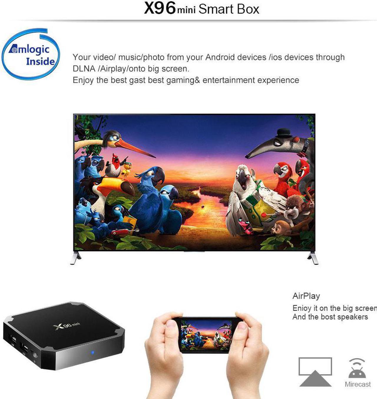 Alt view image 4 of 7 - X96mini new Android 9.0 X96 mini Smart TV BOX S905W Quad Core support 2.4G Wireless WIFI Media Box Set-Top Box 2GB 16GB