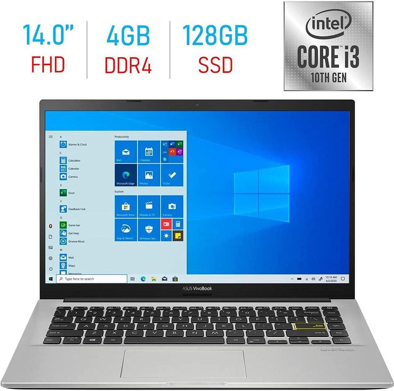 Main image of ASUS Vivobook 14’’ VIPS FHD (1920x1080) Laptop PC, Intel i3-1005G 1.2GHz Processor, 4GB DDR4, 128GB SSD, Intel HD Graphics 610, WiFi, Bluetooth, Webcam, HDMI, Windows 10 w Mazepoly Accessories