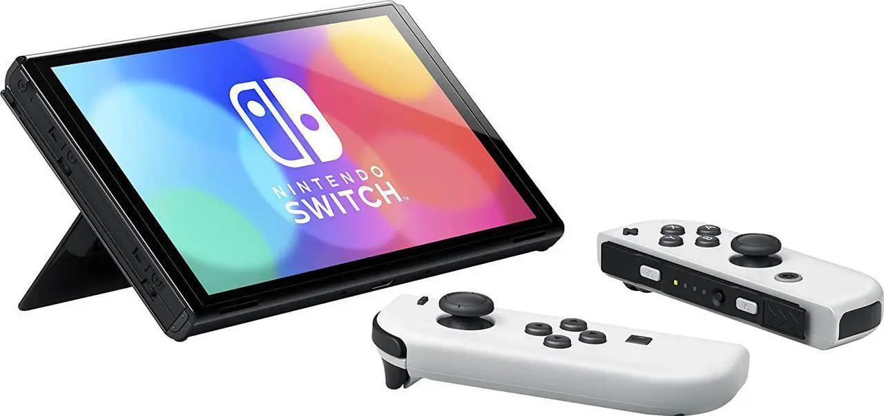 Alt view image 3 of 5 - Newest Nintendo Switch 64G OLED Model Bundle, Nintendo Switch Console with White Joy-Con Controllers, Vibrant 7-inch OLED Screen, 64GB Storage, HDMI, Bluetooth, Mazepoly Accessories