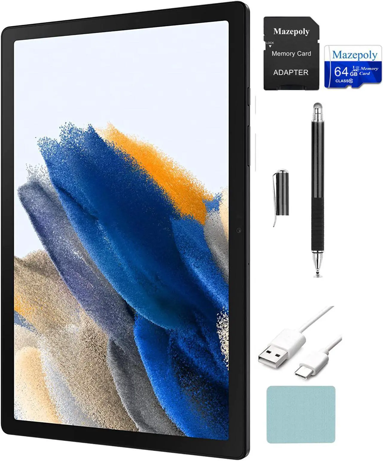 Main image of Samsung Electronics Galaxy Tab A8 Android Tablet, 10.5'' LCD Screen, 64GB Storage, Dark Gray with Mazepoly Accessories