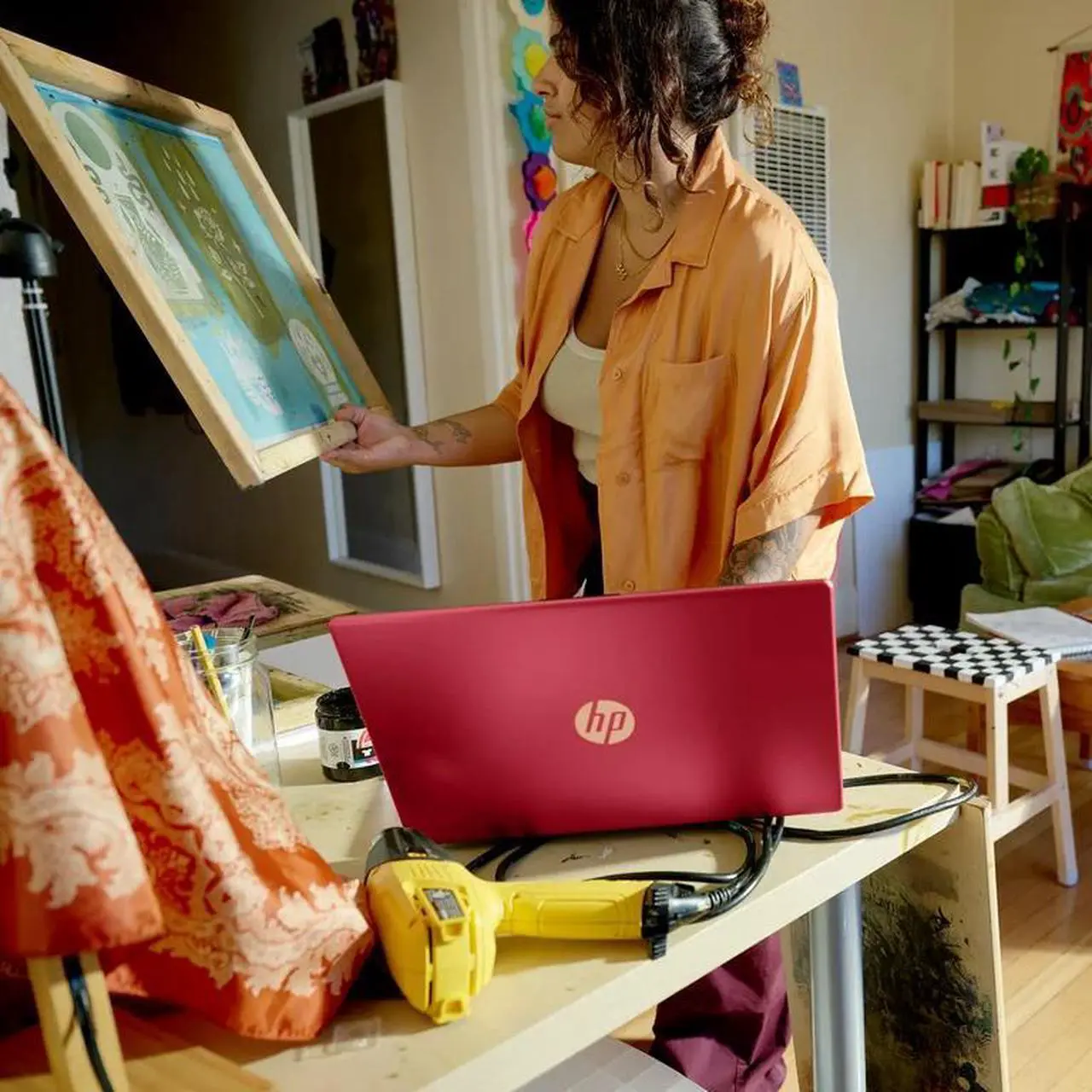 Alt view image 7 of 7 - HP 15.6" HD , Intel Processor N200 (Pentium) 4GB RAM, 128GB UFS, Scarlet Red, One Year Microsoft 365 Included, Windows 11 Home in S Mode, 15-fd0083wm