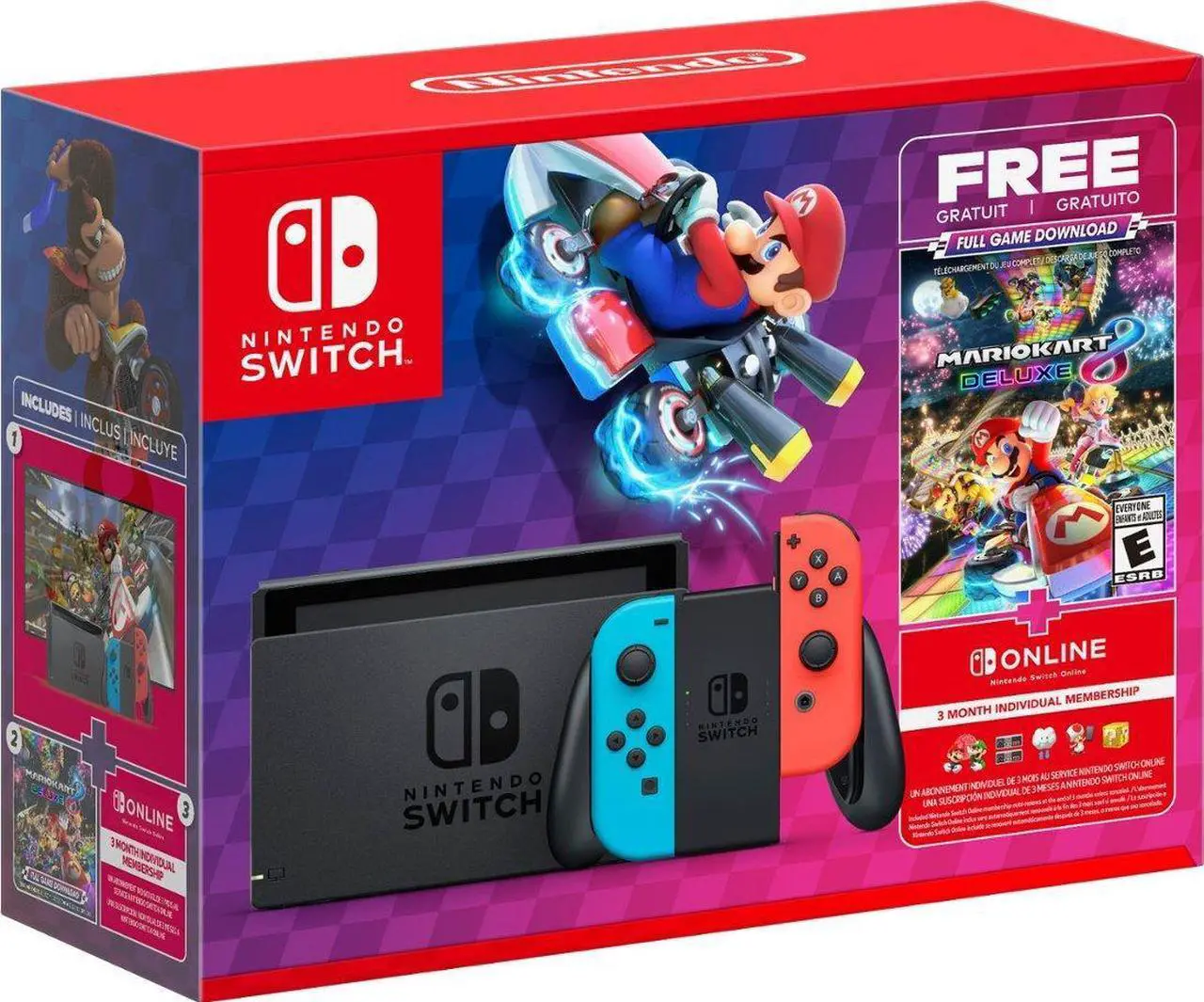 Alt view image 4 of 7 - Nintendo Switch Mario Kart 8 Deluxe Bundle (Full Game Download + 3 Mo. Nintendo Switch Online Membership Included) with Mazepoly Accessories